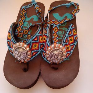 Unique beaded safari sandals